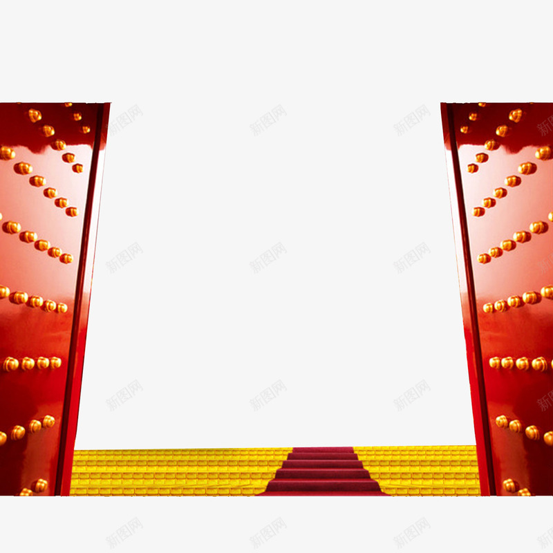 大红门打开的世界png免抠素材_新图网 https://ixintu.com 古代 大红门 打开的门 素材 红色