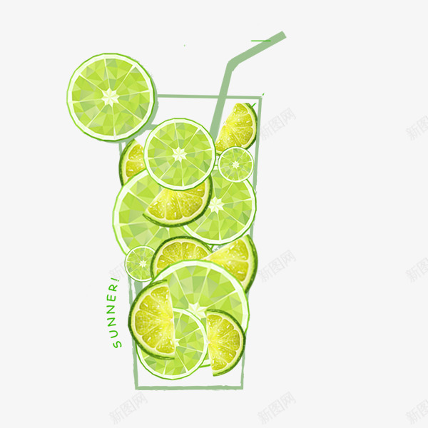 柠檬片杯子png免抠素材_新图网 https://ixintu.com 夏季饮品 小清新 杯子 柠檬片 装饰图案 餐饮 饮料