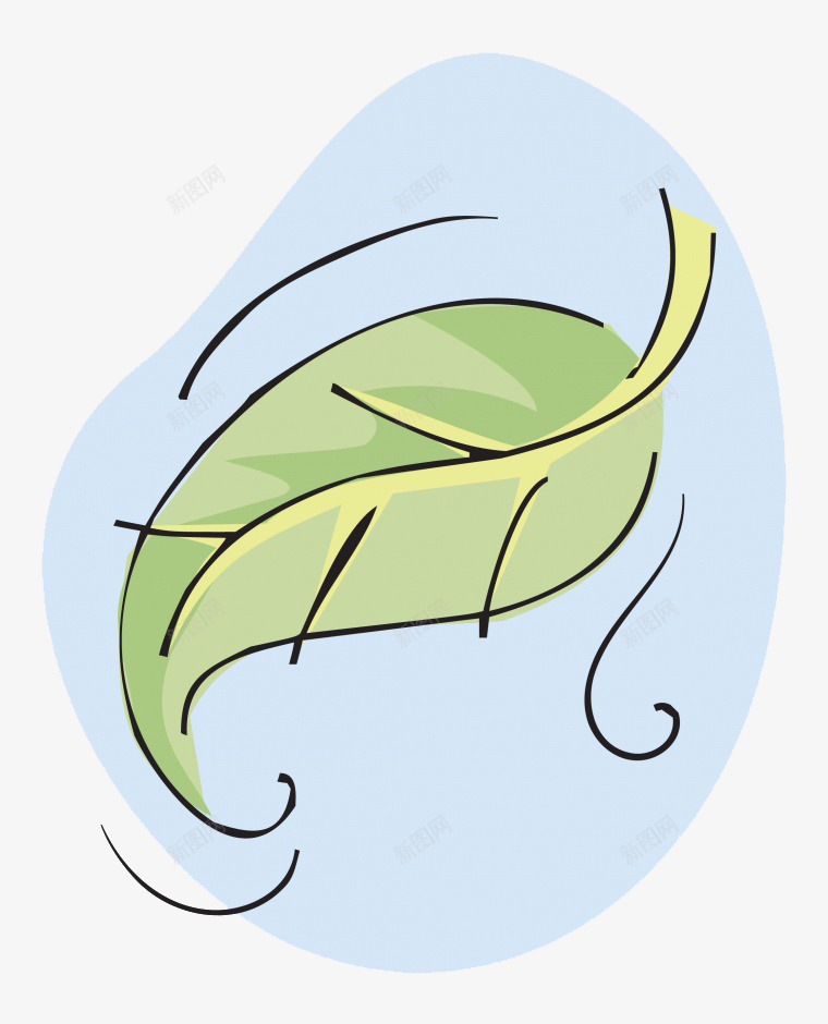 卡通绿色叶子png免抠素材_新图网 https://ixintu.com 卡通叶子 枫叶 秋天 秋天枫叶 秋季 红枫叶
