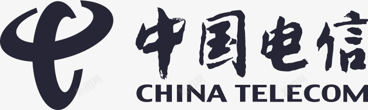 电信logo文字组合图标png_新图网 https://ixintu.com 电信logo文字组合