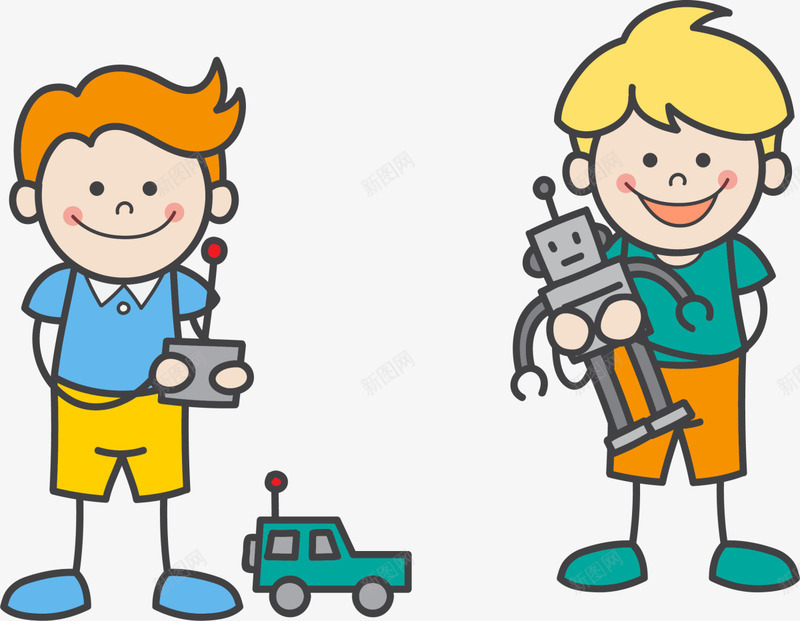 微笑卡通玩玩具小孩png免抠素材_新图网 https://ixintu.com 儿童玩具 可爱小孩 游戏 玩玩具 玩耍 童年 童趣 遥控车