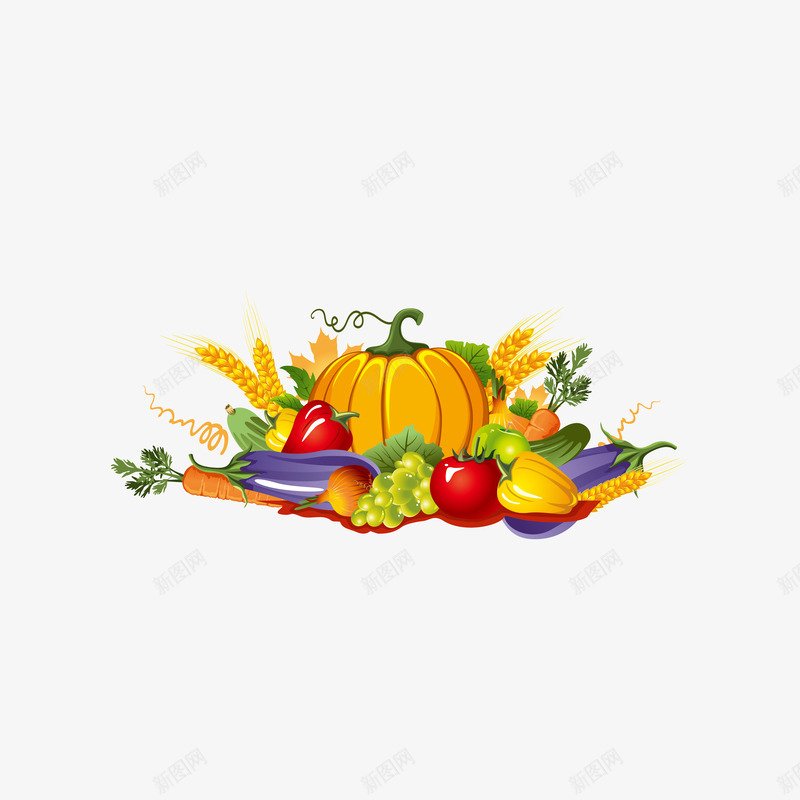 丰收的果实png免抠素材_新图网 https://ixintu.com 水果 秋天 蔬菜