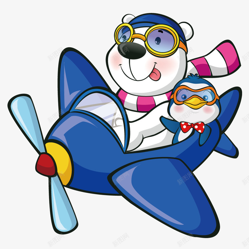 开飞机的北极熊png免抠素材_新图网 https://ixintu.com 动物 北极熊 卡通 飞机