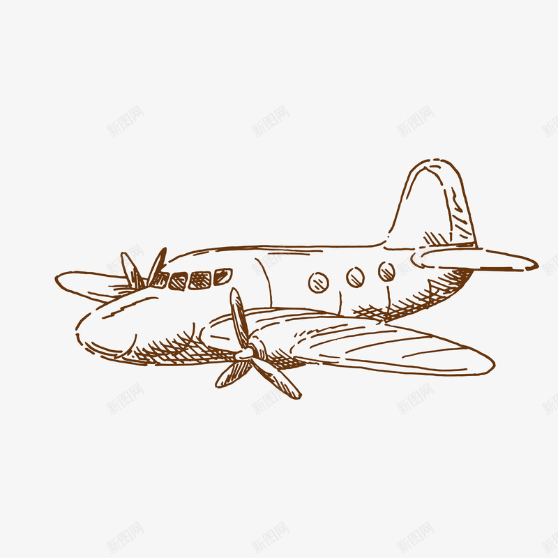 飞机素描png免抠素材_新图网 https://ixintu.com 卡通签字 客机 手绘飞机 航行 速写 飞机 飞机素描 飞行