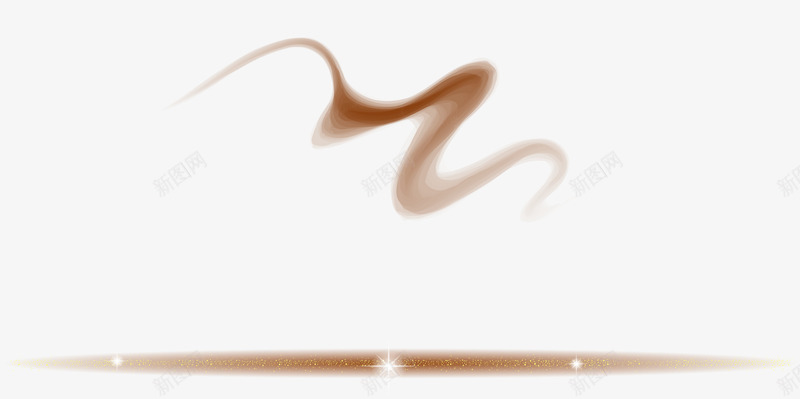 手绘装饰线条png免抠素材_新图网 https://ixintu.com 光效 光晕 咖啡色 手绘 曲线 线条 装饰