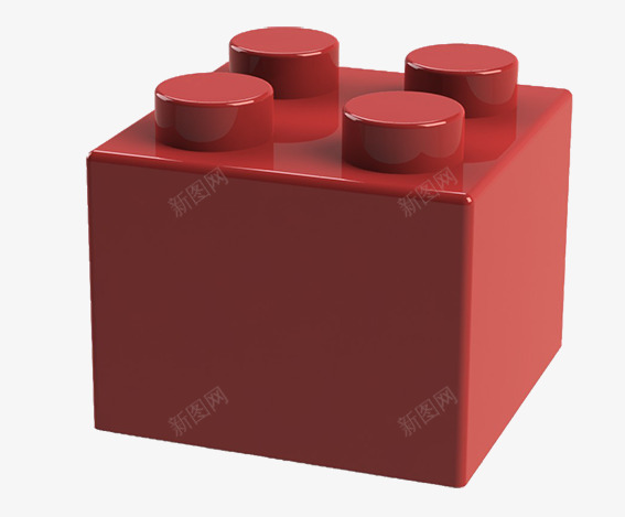 红色积木玩具png免抠素材_新图网 https://ixintu.com 塑料 玩具 积木 红色