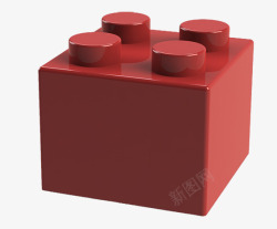 红色积木玩具素材