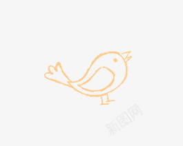 手绘线条小鸟png免抠素材_新图网 https://ixintu.com 小鸟 手绘 线条 黄色