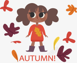穿毛衣的秋天女孩矢量图素材