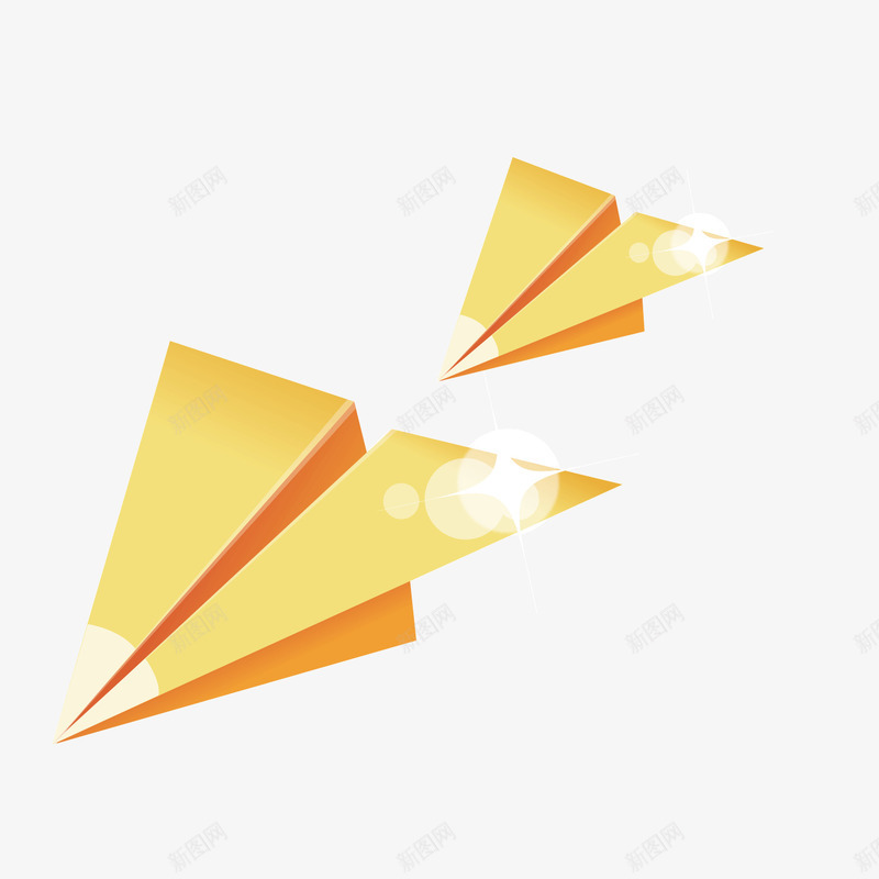 黄色质感纸飞机矢量图ai免抠素材_新图网 https://ixintu.com 纸飞机 质感 黄色 黄色质感 矢量图