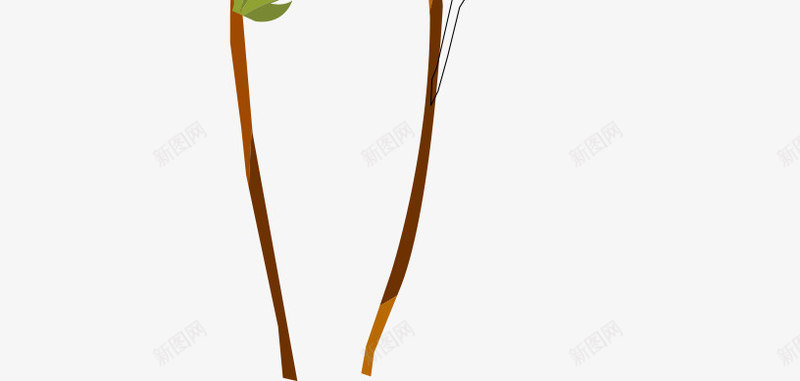 手绘卡通树枝绿叶植物png免抠素材_新图网 https://ixintu.com 卡通的树枝 平面树枝素材 手绘的植物 手绘的绿叶 矢量绿叶