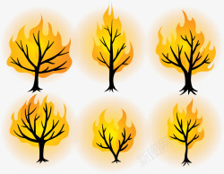 小树集合卡通小树着火集合高清图片
