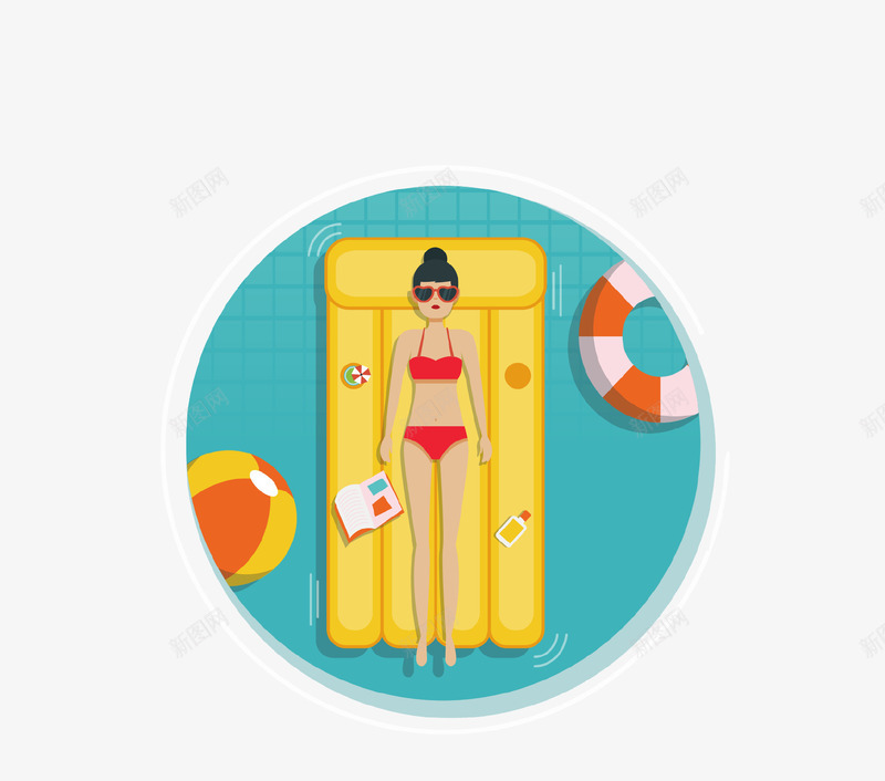 卡通夏季海滩旅行图标psd_新图网 https://ixintu.com 卡通 图标 夏季 大海 女人 旅行 海滩 游泳圈