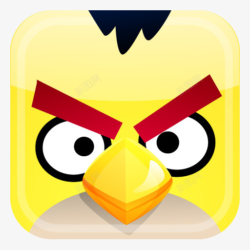 黄色小鸟图标png_新图网 https://ixintu.com angry animal bird upset yellow 动物 心烦意乱 愤怒的 鸟 黄色的