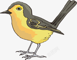 黄色飞鸟卡通彩色麻雀图高清图片