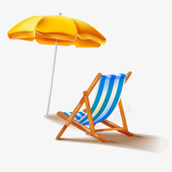 卡通夏季沙滩的靠椅矢量图素材