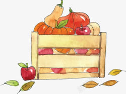 果蔬丰收手绘秋天丰收果蔬矢量图高清图片