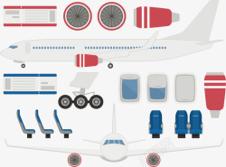 飞机零件飞机结构剖析图高清图片