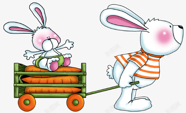 兔子与萝卜png免抠素材_新图网 https://ixintu.com 兔子 卡通 可爱 萝卜