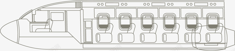PPT创意飞机机舱图标矢量图图标