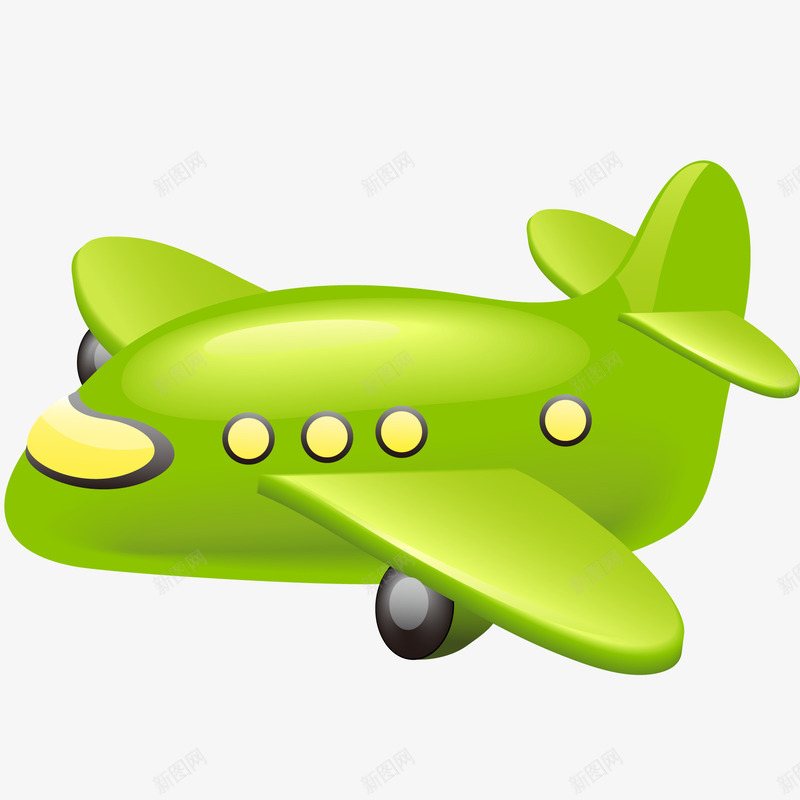 卡通绿色的飞机矢量图ai免抠素材_新图网 https://ixintu.com 交通工具 标签设计 玩具 绿色 航行 飞机 飞行 矢量图