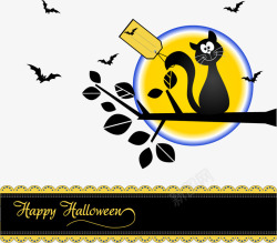 猫咪枯树枝素材