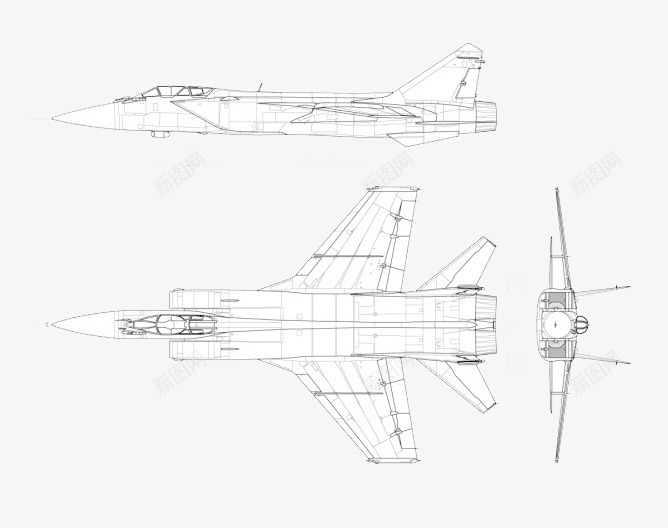 飞机图纸png免抠素材_新图网 https://ixintu.com 101 卡通手绘 国庆节 米格24 设计图 飞机图