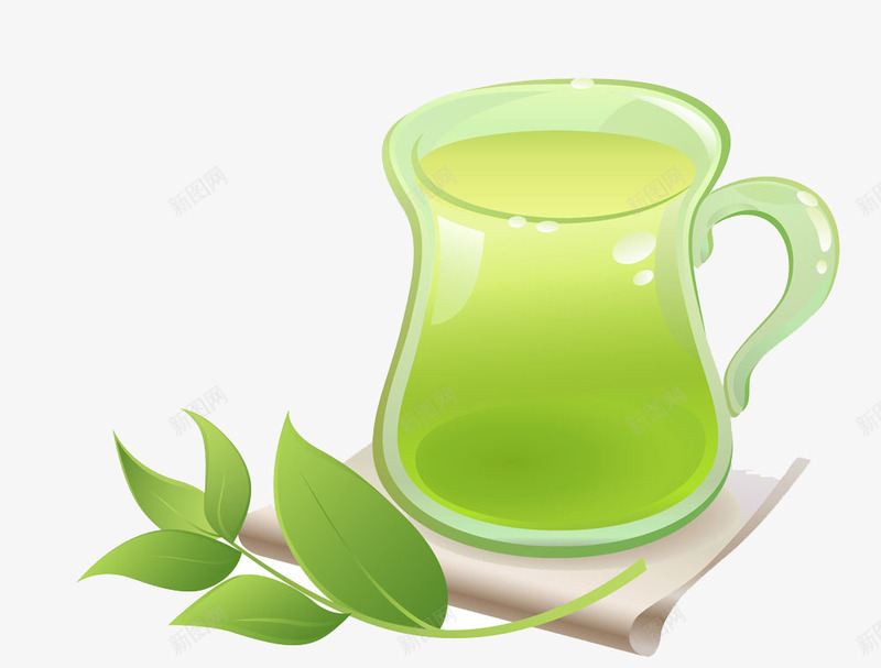 绿色清新果茶psd免抠素材_新图网 https://ixintu.com 绿色清新果茶模板下载茶茶杯绿茶茶文化茶叶绿色餐饮美食