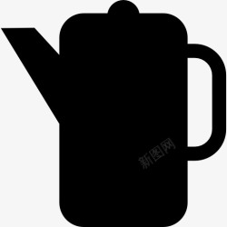 壶形状茶叶罐的轮廓图标高清图片