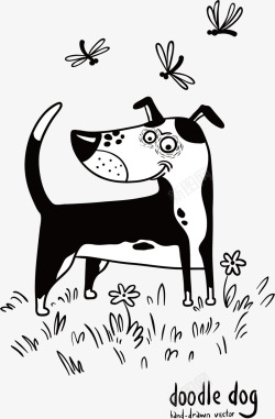 黑狗卡通动物高清图片