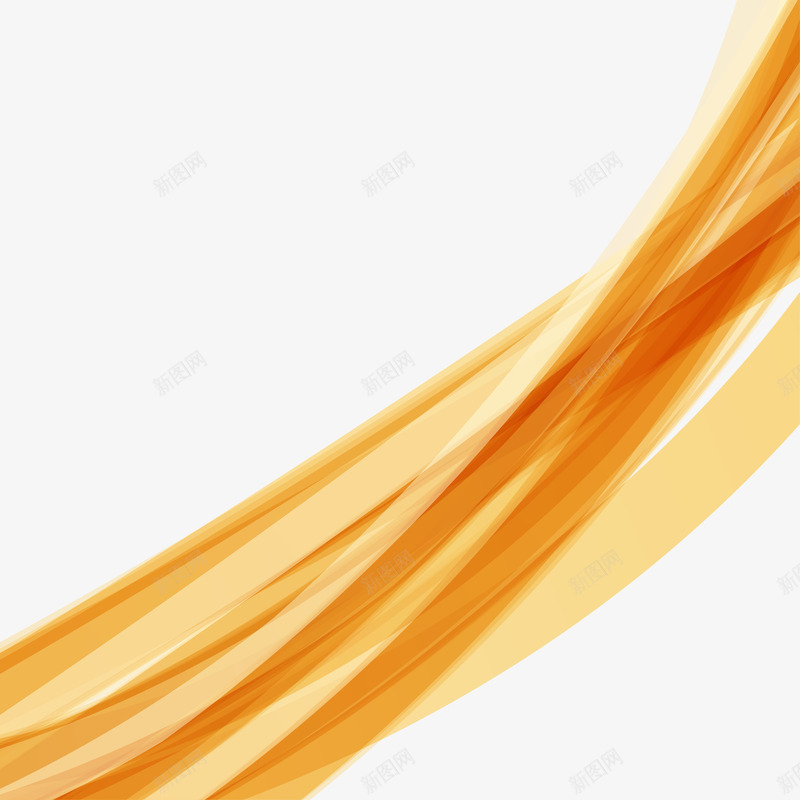 橙色质感曲线线条png免抠素材_新图网 https://ixintu.com 曲线线条 橙色线条 矢量线条 质感线条