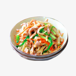 红椒青椒葱丝榨菜肉丝食品餐饮素材