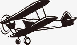 老式复古双翼飞机矢量图素材