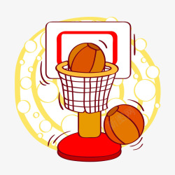 篮球主题玩具卡通插画素材