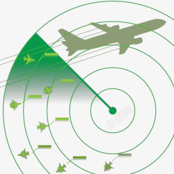 飞机雷达屏手绘蓝色雷达信号表盘图标高清图片