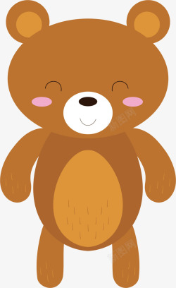 圆润可爱棕色的小熊矢量图高清图片