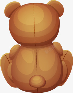 小熊背影咖啡色小熊背影高清图片