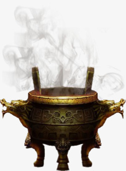 简单造型香炉古代香炉造型烟雾高清图片