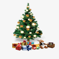 冬日圣诞节喜庆海报圣诞树与礼物素材