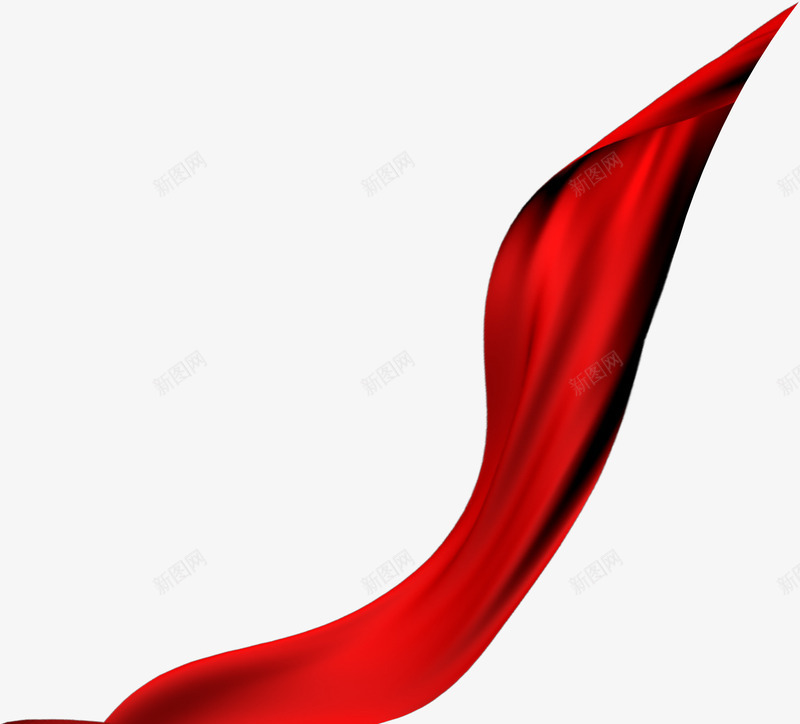 红色有曲线的红丝带png免抠素材_新图网 https://ixintu.com 丝带 曲线 红色