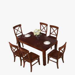 实木餐台餐桌椅组合家具高清图片