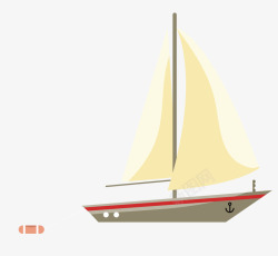 旅游航红黄色的帆船高清图片