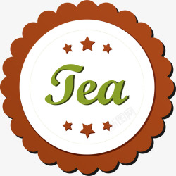 茶叶形状圆形的茶水标签矢量图高清图片