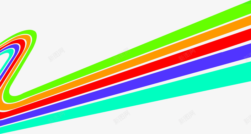 五种颜色的彩虹曲线png免抠素材_新图网 https://ixintu.com 彩虹 曲线 颜色