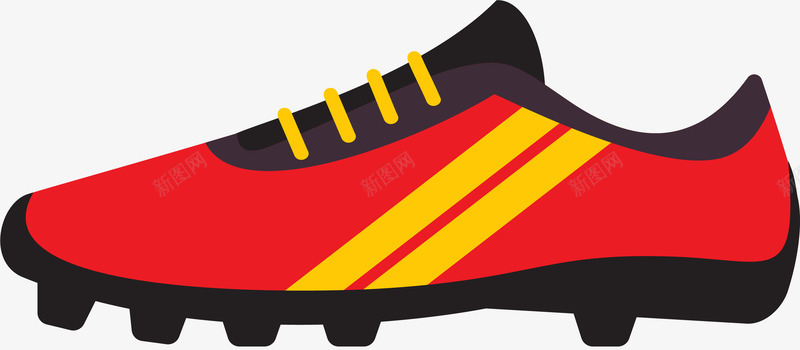 红黑色炫酷足球鞋png免抠素材_新图网 https://ixintu.com 卡通 矢量图案 红黑色 足球体育 足球鞋 运动