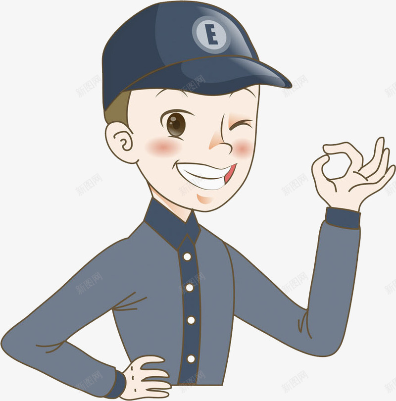 做OK手势的男孩png免抠素材_新图网 https://ixintu.com 卡通 可爱的 小男孩 帅气的 插图 棒球帽 高兴的