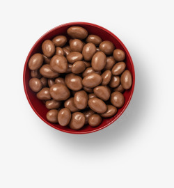 棕色糖果巧克力豆的碗中实物高清图片