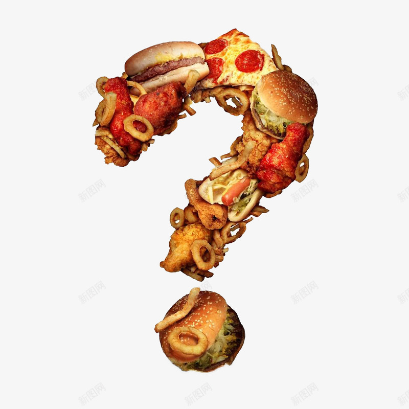 食物组成的问号png免抠素材_新图网 https://ixintu.com 创意 符号 组合 问号 食物