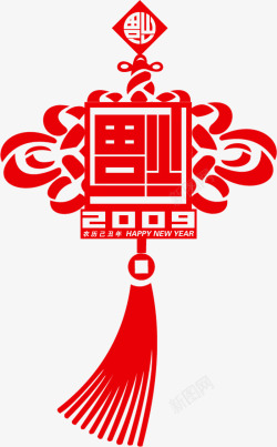 红色中国结新年装饰素材