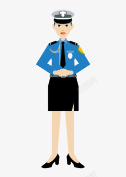 女交通警察卡通图素材